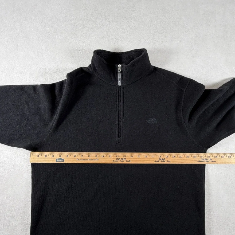 The North Face Mens Black Quarter Zip Fleece Pullover XL Mock Neck Logo